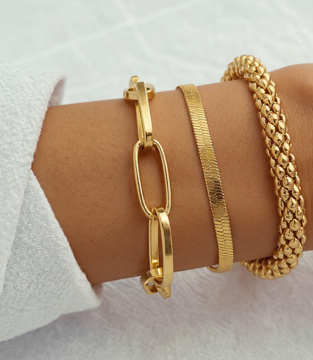 Luna Refined Chain Bracelet Trio – Premium Set