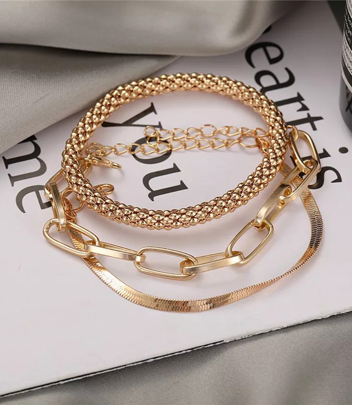 Luna Refined Chain Bracelet Trio – Premium Set