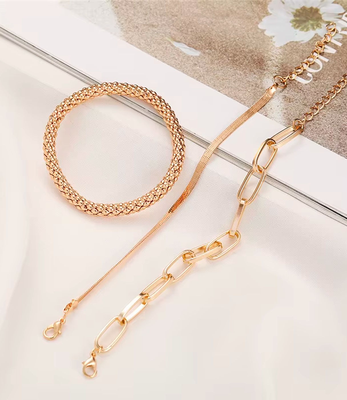Luna Refined Chain Bracelet Trio – Premium Set