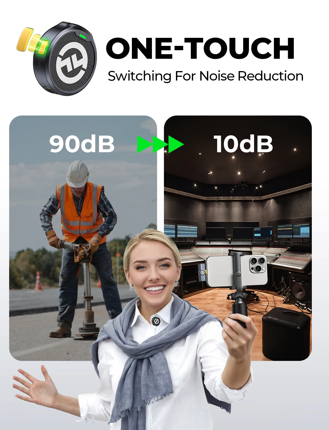 Hollyland Lark M2 Wireless Lavalier Microphone for iPhone Android