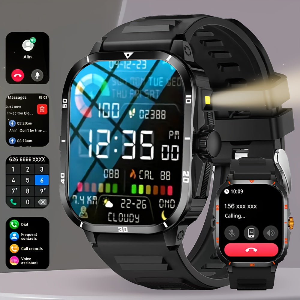 GREENPORT 2025 Smartwatch com ChamadaResposta LED Previso do Tempo Pedmetro Monitor de Fitness Recarregvel por USB Compatvel com Android e for iphone Perfeito para Homens e Mulheres Presente de Natal Relgio Desportivo Digital com Caixa de L